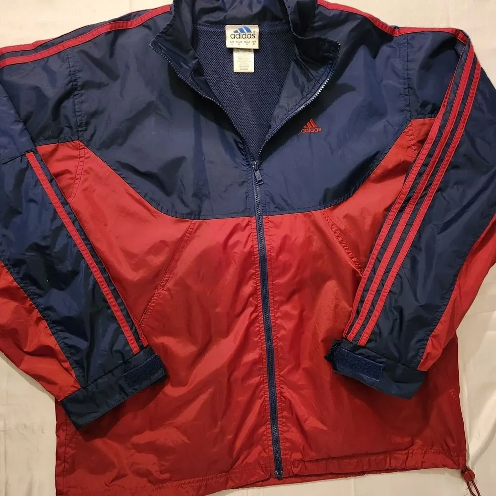 Vintage Adidas Track Jacket Men L Y2K Windbreaker Mesh Colorblock‎ 90s Hip Hop